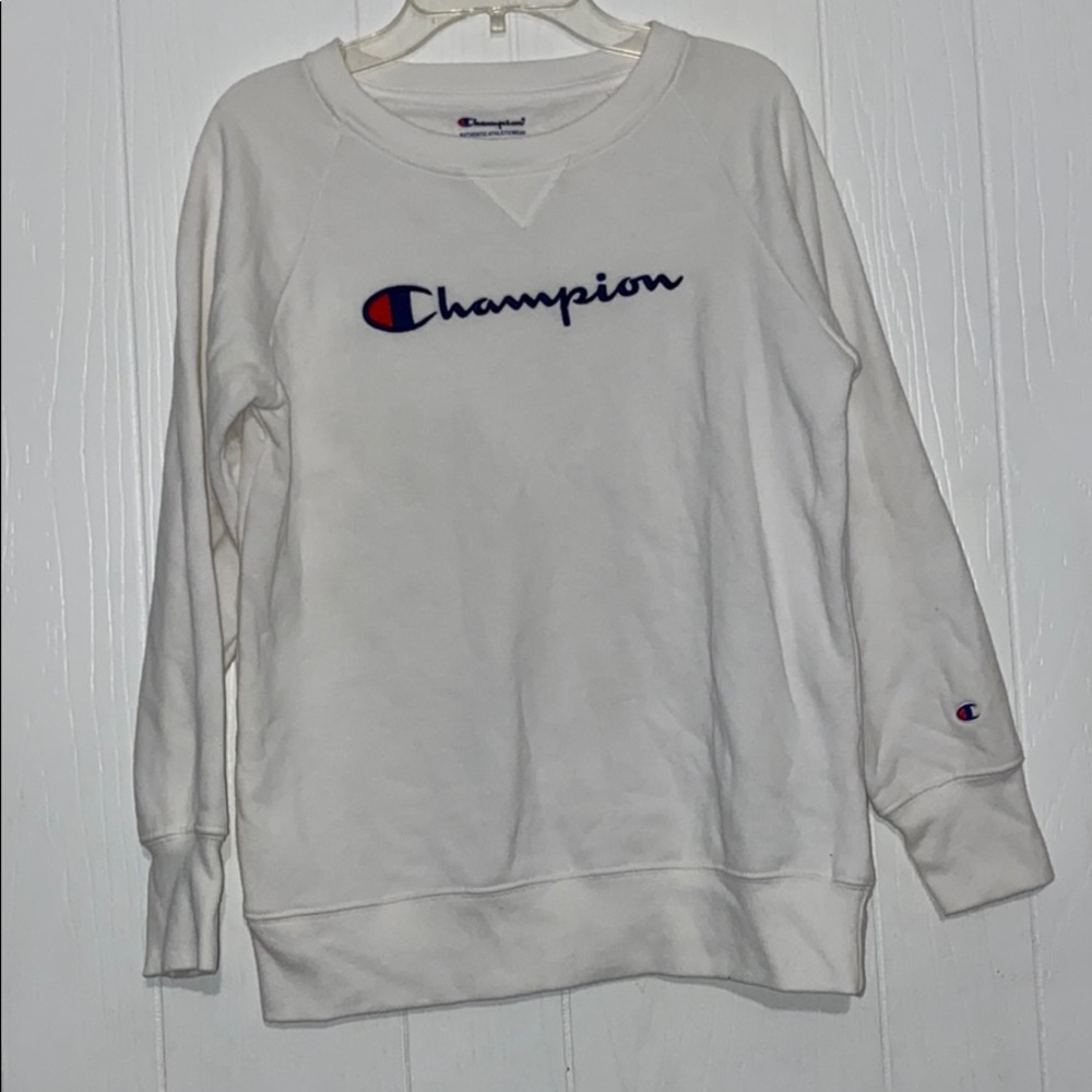 White Champion Crewneck